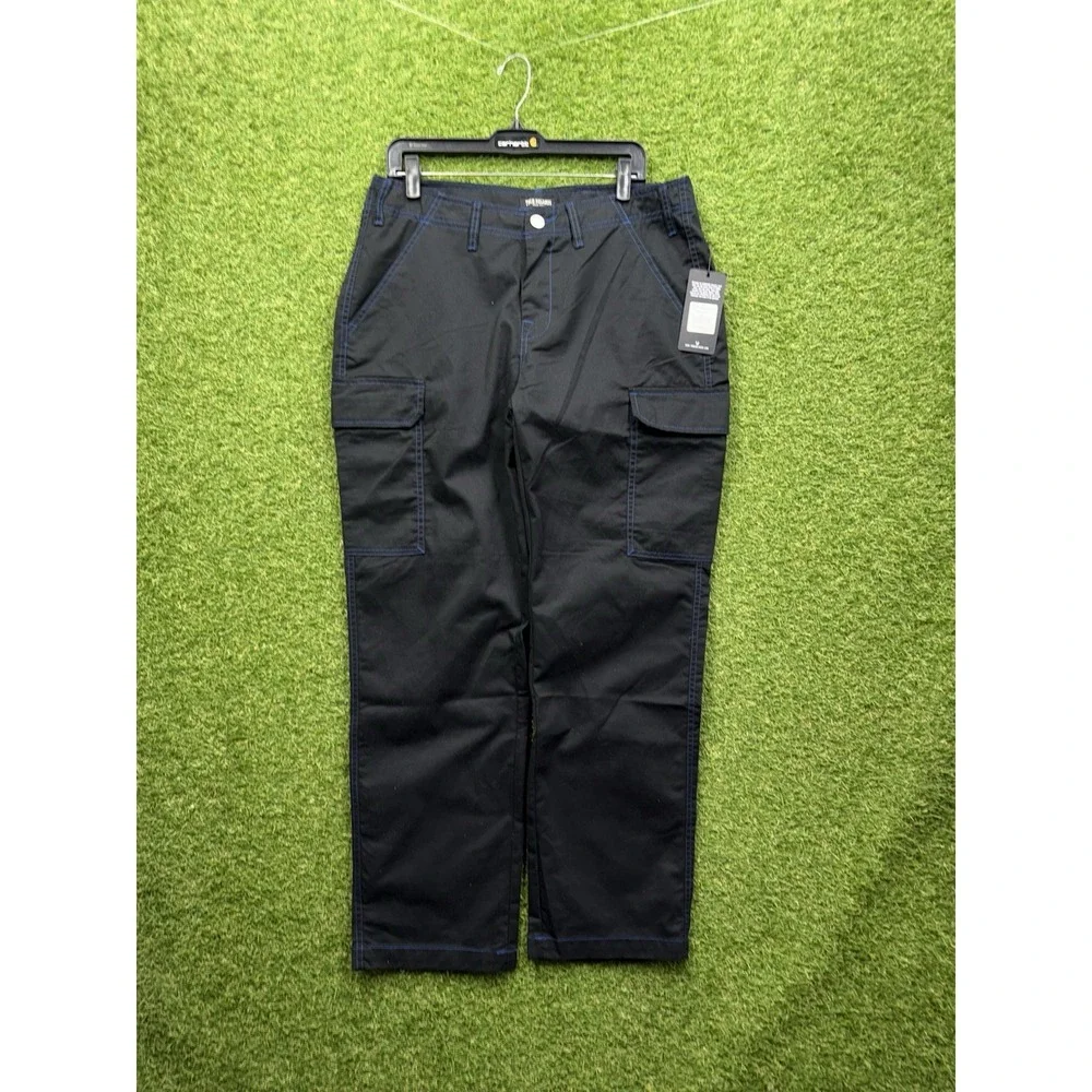 True Religion Cargo Pants Mens 32 Jet Black Baggy Skater Grunge 108335 NWT